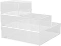 Martha Stewart Brody Desktop Storage Organizer, Stack and Slide Plastic Organizer Tray, Organizer for Office, Kitchen, or Vanity, 1-S, 1-M, 1-L
