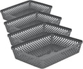 Glad Plastic Storage Basket Set - Multipurpose Drawer Trays, Kitchen Pantry Containers, and Bathroom Bins - Large Organizers, Grey, 3 Count (Pack of 4)