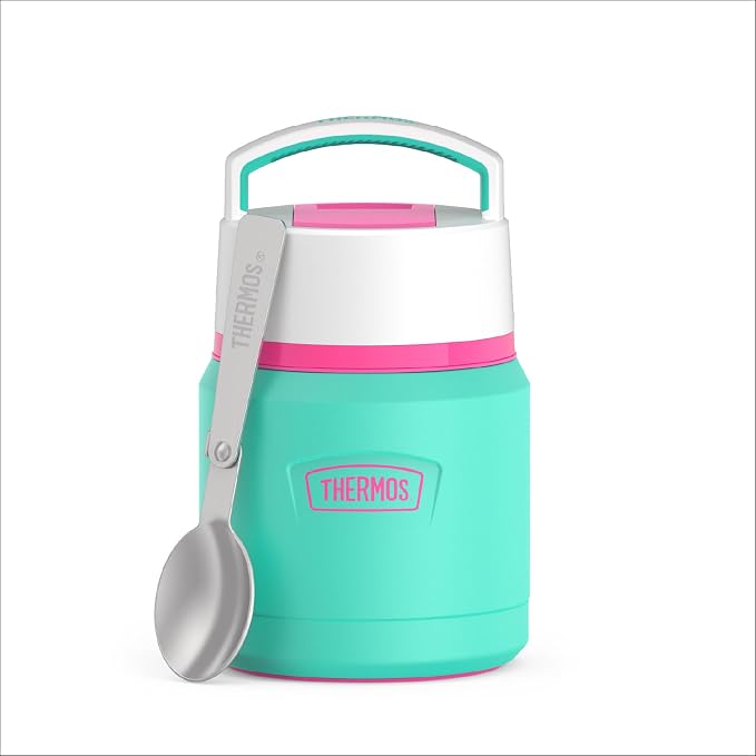 THERMOS ICON Stainless Steel Food Jar with Spoon, 12 Ounce, Teal