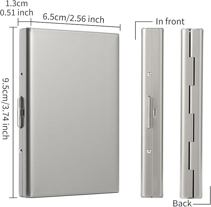 Stainless Steel Credit Card Wallet RFID Blocking Metal Case Pocket Business Card Holder for Women and Men