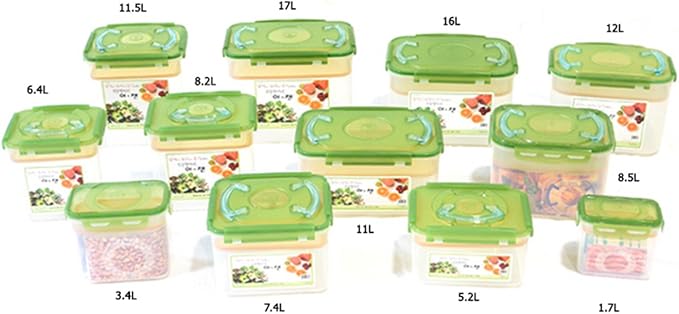 E-Jen Premium Kimchi, Sauerkraut Container Probiotic Fermentation with Inner Vacuum Lid (Earthenware Green, 0.45 gal/ 1.7L)