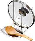 Pan Lid Holder Progressive Lid and Spoon Rest Shelf 304 Stainless Steel Pan Lid Organizer Kitchen Decor Tool | iPstyle 304 Stainless Steel Pan Lid Holder Spoon Rest Organizer Kitchen Tool