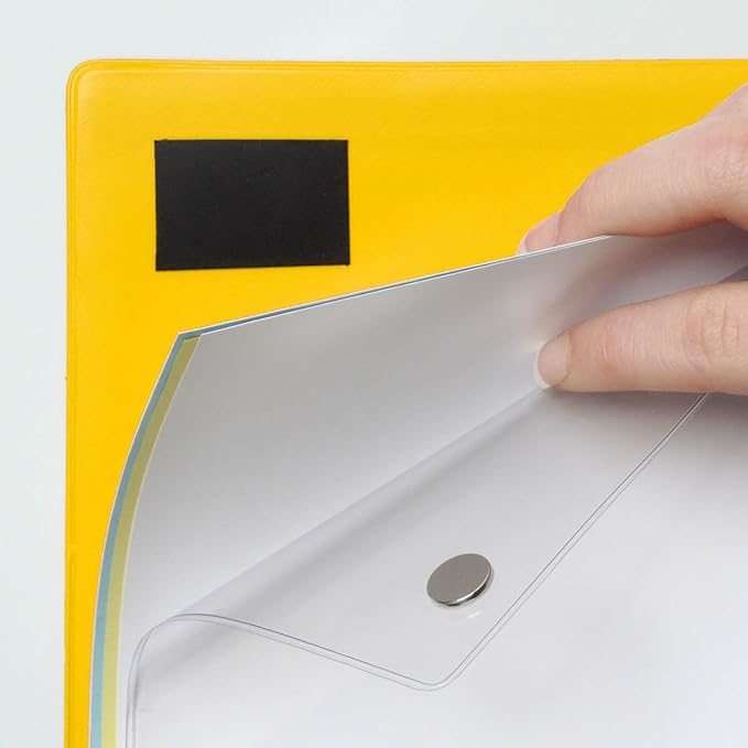 StoreSMART® Magnetic Closure Pockets - Magnetic-Back - 11" x 17" - 10-Pack - Yellow - MCP3512MB-Y-10