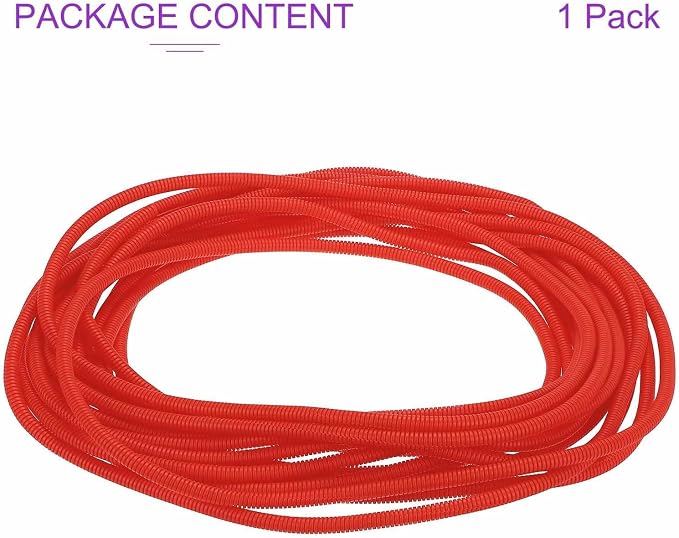 DMiotech 50ft Wire Loom Split Tubing 1/4 Inch(6.4mm) ID, Cord Protectors from Pet Flexible Conduit Cable Management for Office Home Garden, Red
