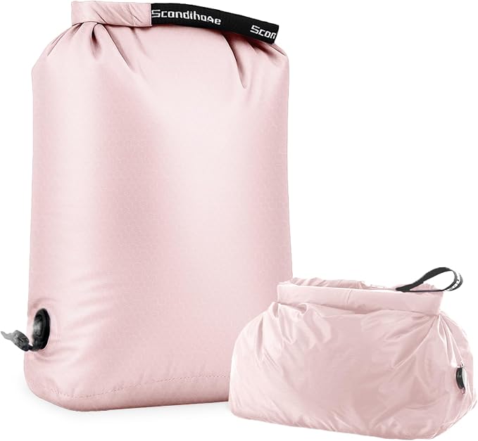 Compression Travel Laundry Bag for Dirty Clothes, Pump-Free Laundry Bag for Suitcase & Dorm, Waterproof Wet Dry Clothes Organizer, Large Capacity Space Saving Travel Bag (1 Pcs)(Pink, M)