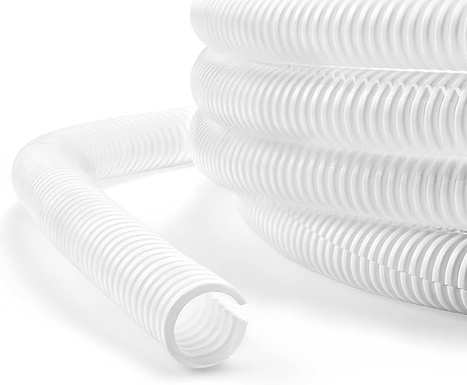 Cable Management, 33ft 1/4” Wire Loom Tubing Cord Protector | White Cable Sleeve Wire Wrap, Cord Wrap for Computer Cord Organizer, Office, Home, ect