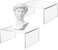 RattanView 2 Pcs 7 x 7 Inch Large Acrylic Risers Display Stands 5 mm Thick Acrylic Shelf Riser Showcase for Collectibles Jewelry Cupcakes Food Figures Perfume Cabinet (Clear)