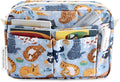 E-WEICHEN Multiple Pockets Portfolio Organizer with Zippered, Makeup Bag Travel Essentials for Women, Simple Waterproof Stationery Pencil Pouch Bag for Journal Office Art Supplies.Blue Cat