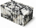 Marble Storage Box with Lid, White Purple Wave Organizer | Lidded design, wave texture, purple-gray veining varies, accessories not included