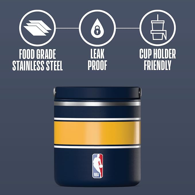 Hydrapeak x NBA Officially Licensed Denver Nuggets 25oz Stainless Steel Vacuum Insulated Thermos Food Jar with Handle, Wide Mouth Leak-Proof Soup Thermos for Adults, 10 Hours Hot and 16 Hours Cold