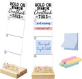 Sticky Note Holder, Monitor Memo Board, Acrylic Post It Note Holder with Wooden Base, Includes 200 Notes, Desk Organizer Overthink Quote
