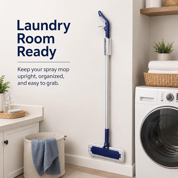 Wall Mount for Bona Hardwood Floor Premium Spray Mop – Secure Friction Fit Holder | Screw-In Installation | Space-Saving Cleaning Supply Storage Organizer