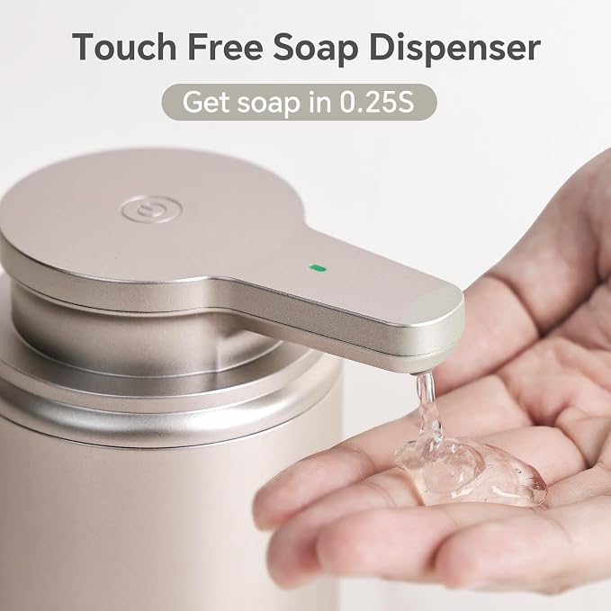 LAOPAO Automatic Soap Dispenser, Liquid Hand Soap Dispenser for Bathroom Kitchen Rechargeable Touchless Hand Soap Pump, 10oz