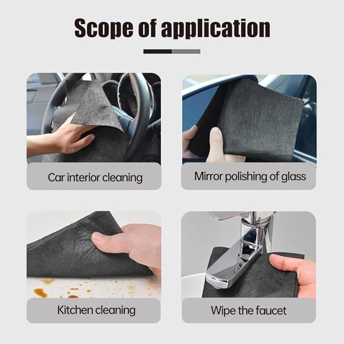 Thickened Magic Cleaning Cloth, 2026 New Reuseable Streak Free Microfiber Cloth Magic Fiber Microfiber Cleaning Cloth, Multipurpose Miracle Rags for Kitchen, Window, Glass, Cars (15pcs, 12x12 in)