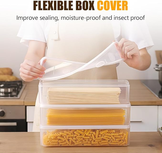 Storage & Crisper Boxes, 2025 New Durable Food Storage Containers, Stackable Refrigerator Organizer for Kitchen, Airtight Food Box with Lids, Fresh-Keeping Container Suitable (White, 5pcs)