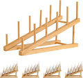 5 Pack Plate Stands For Display, Wooden Multi Plate Holder Organizer | 5-Tier Craft Show Vendor Counter Display Rack for Tabletop Book, Art Prints, Platter and Cabinet Organization
