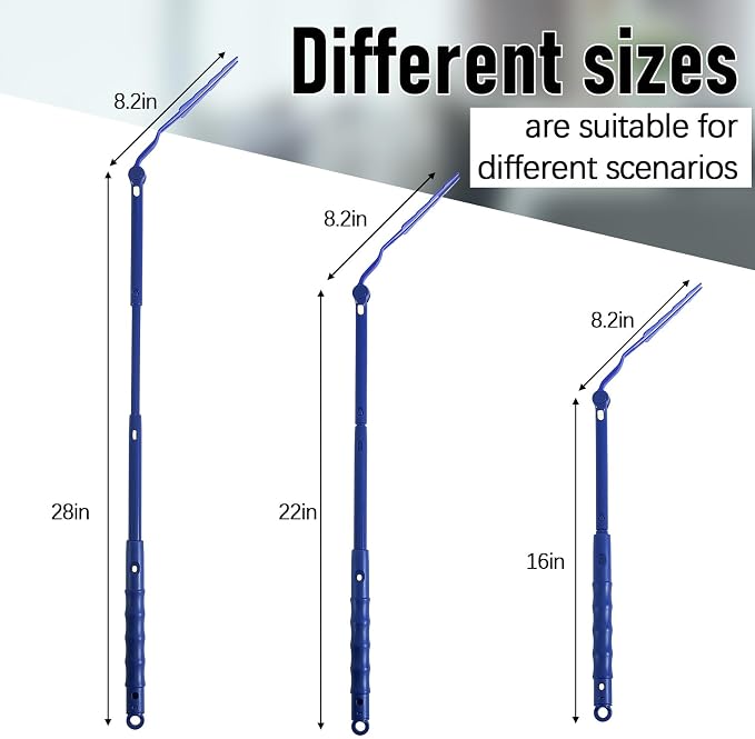 Colingmill 8 Pcs 3 ft Replacement Handles Compatible with Duster Refills, Long Extended Handle Only, Adjustable Length for Ceiling Fans, Blinds, Shelves, Windows, Foldable & Extendable (Blue)