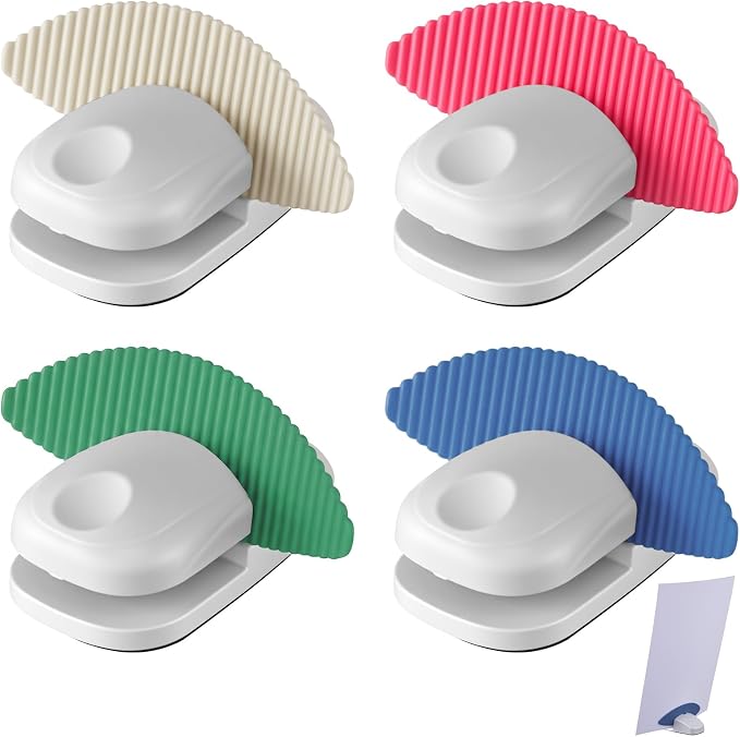Faccito 4 Pcs Paper Holder Stand for Typing Non-Slip Mat Desktop Folder Document Holder with Anti-Slip Pads Portable Copy Stand Desktop Clamp for A4 Paper Office Reading (White,Blue,Red,Green)