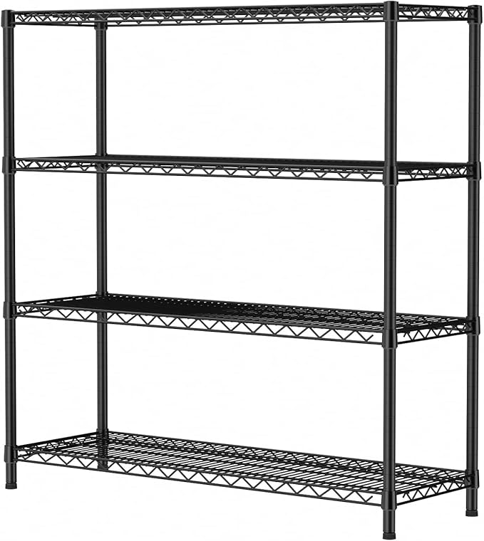 SINGAYE 4 Shelves Adjustable Shelf Heavy Duty Wire Storage Shelving Metal | Home Storage Small Rack Pantry Closet Unit for Laundry Room Organization Bathroom Kitchen