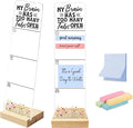 Monitor Memo Board, Acrylic Post It Note Holder | Sticky Note Holder With Wooden Base, Includes 200 Notes, Desk Organizer Funny Overthinking Quote