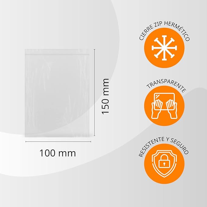 Clear Hermetically Sealed Plastic Bags Ideal for Freezing Food, Document Storage, Reusable and Preservation Bags - Ofituria