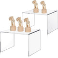 RattanView 2 Pcs 8 Inch, 10 Inch Large Acrylic Risers Display Stands 5 mm Thick Acrylic Shelf Riser Showcase for Collectibles Jewelry Cupcakes Food Figures Perfume Cabinet (Clear)