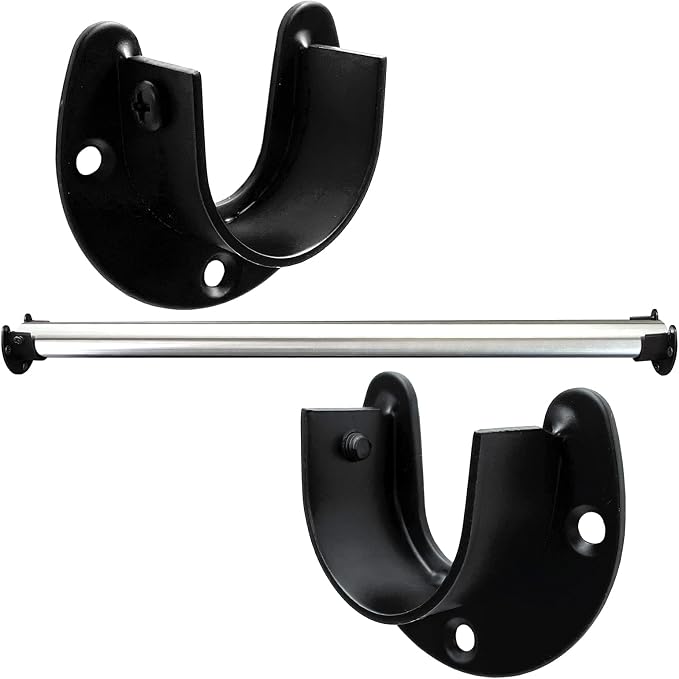Heavy Duty Stainless Steel Closet Rod Brackets 4 Pack for 1-1/4 Pole Use as Sturdy Curtain Rod Brackets Ideal for Home and Kitchen(Open Flange)