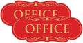 All Quality Designer Office Sign | Easy Installation - Red/Gold - Medium (2 Pack)
