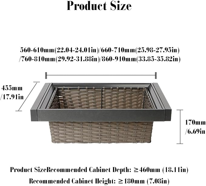 Pull-out Clothes Storage Basket,Stackable Shelf Baskets Organizer,Stackable Storage Bins,for Wardrobe and Closet Drawer in Bedroom Office(White,22.04-24.01in)