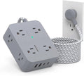 Surge Protector Power Strip - HANYCONY 8 Outlets 4 USB (2 USB C) Charging Ports, Multi Plug Outlet Extender, 5Ft Braided Extension Cord, Flat Plug Wall Mount Desk Charging Station for Home Office ETL