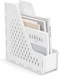 Upright File Organizer Mesh Desktop Magazine Organizer File Sorter White | Durable Desk Organization Vertical File Holder for Office,School,Home, 10.6" 3.9" 11"