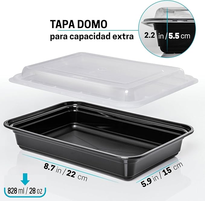 Igluu Meal Prep Containers Reusable (20 Pack) 1 Compartment – 28oz | Food Containers with Lids – Stackable, Microwave, Freezer & Dishwasher Safe – BPA-Free