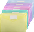 10 Pcs Plastic Envelopes A4 Letter Size | Plastic File Folders, Document Organizer, Label Pocket, Waterproof, School Office Home Supplies