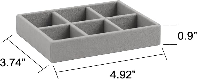 Frebeauty Small Jewelry Organizer for Drawer,Set of 9 Velvet Jewelry Trays | Jewelry Box Inserts,Drawer Inserts,Vanity Drawer Organizer,Mini Size,Stackable Earring Organizer,Adjustable Dividers