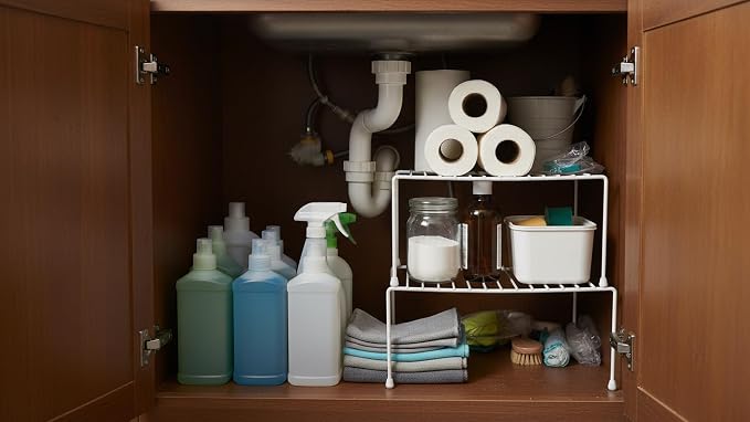 3 Piece White Kitchen Cabinet Metal Shelves Organizer Set –Stackable Steel Wire Storage Rack for Pantry Countertop, Cupboard Dish Storage & Space Saving Kitchen Organization Shelves