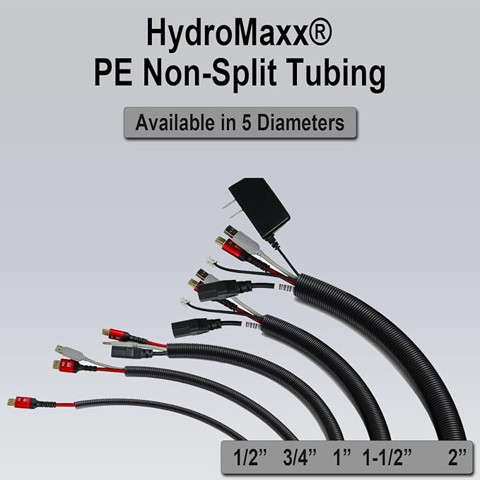 HydroMaxx® Flexible Polyethylene LDPE Non-Split Corrugated Wire Loom Tubing (Orange, 2" Dia x 100 ft)
