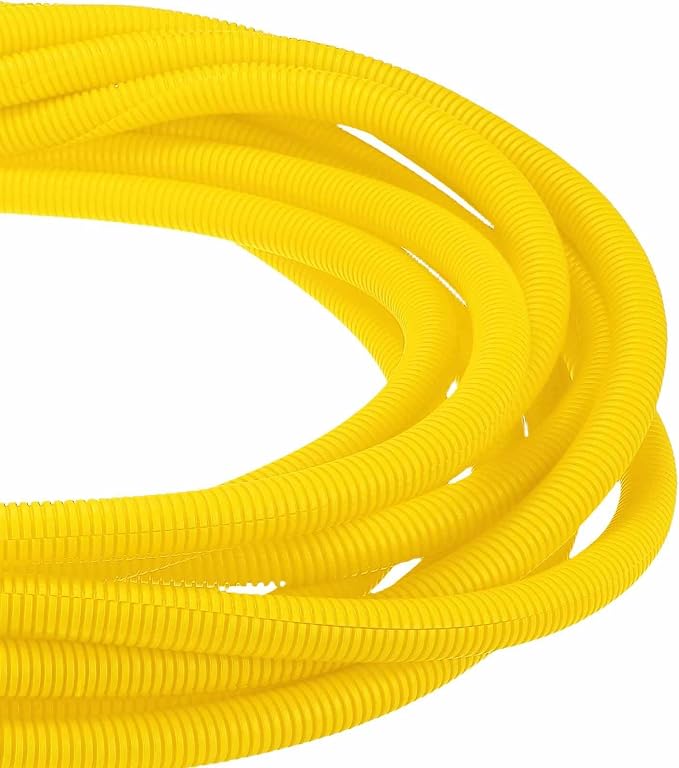 DMiotech 20ft Wire Loom Split Tubing 3/4 Inch(19.1mm) ID, Cord Protectors from Pet Flexible Conduit Cable Management for Office Home Garden, Yellow