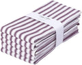 Stripe Kitchen Towels Decor Hanging Loop Tea Dish Towels Boho Absorbent Festive Gift Set of 6 Pantry Reusable 18x28 Inch Kitchen Dish Towels|Trendy Spring French Stripe|Purple