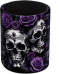 Skulls and Purple Rose Pen Holder Pencil Organizer for Desk, 3.1” x 3.1” x 3.9” Pencil Cup Office Supplies, Large Capacity Cute Pen and Makeup Brush Holder for Home, School, Desktop
