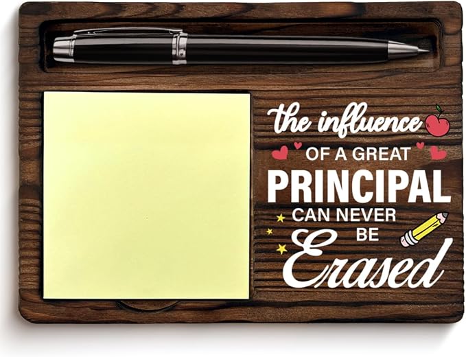 Best Principal Gifts Sticky Note Holder, School Principal Appreciation Gifts Office Post it Note Dispenser for Office Desk Decor