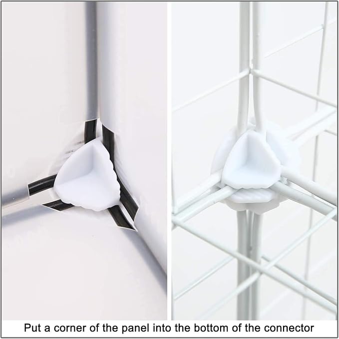 Wire Cube Plastic Connector 50Pcs Wire Grid Cube Organizer Connector for Modular Closet Storage Organizer and Wire Shelving (White)