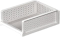 2-layer Pull Out Storage Basket,Stackable Storage Bins,Wardrobe Organizer,5kg Weight Capacity,for Kitchen Pantry Bathroom Cabinets(44x13x34cm)