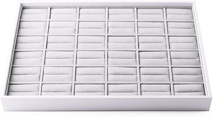 Oirlv Leather Ring Display Tray White | Holds Rings Securely, Elegant Presentation for Large Collections