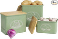 Lifewit Plastic Potato and Onion Storage Bin Box, Set of 3, Green | Stackable Garlic Keeper, Vegetable Container Box, Aerating Holes & Lid for Pantry Countertop