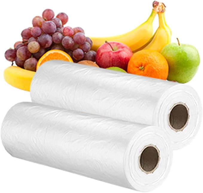 14" X 20" Plastic Produce Bags, 1400 Pcs Durable Clear Food Storage Bags for Bread, Fruits, Vegetables, Kitchen, 4 Rolls Disposable Plastic Storage Bag for Groceries