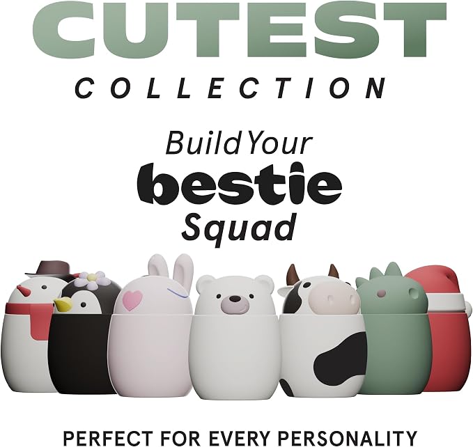 asobu Bestie Foodie Kids Insulated Food Jar – Cute Character Lunch Container for Children, BPA-Free Stainless Steel, Leakproof & Vacuum Sealed, Keeps Food Hot or Cold, Easy to Clean, 16oz