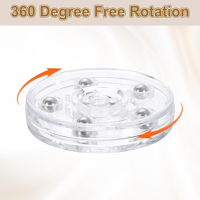 uxcell 3Pack Acrylic Lazy Susan Turntable, 2.5" Spinner Lazy Susan Turntable Organizer, Acrylic Ball Bearing Rotating Tray for Pantry Spice Rack Decorating, Clear