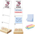 Sticky Note Holder, Monitor Memo Board, Acrylic Post It Note Holder with Wooden Base, Includes 200 Notes, Desk Organizer, Funny Unicorn Quote “Sorry I’m Late My Unicorn Had to Poop”