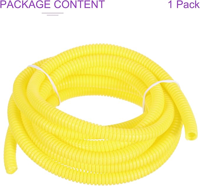 DMiotech 10ft Wire Loom Split Tubing 1/4 Inch(6.5 Mm) ID, Cord Protectors from Pet Flexible Conduit Cable Management for Office, Home, Garden, Yellow