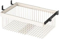 Pull Out Basket Drawer with Runners,Metal Under Shelf Storage Basket,Stackable Storage Bins,Adjustable Width 33-117cm,for Wardrobe Organization(Width 71-117cm)